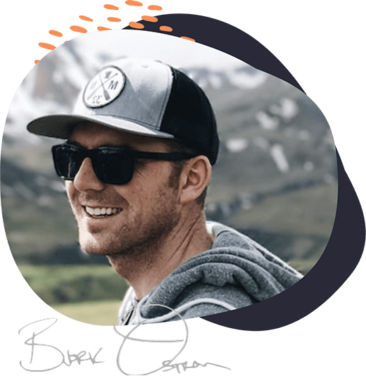 headshot of Bjork Ostrom and his signature