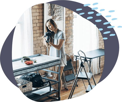 a food blogger taking a photo