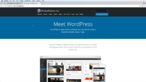 screenshot of the WordPress homepage