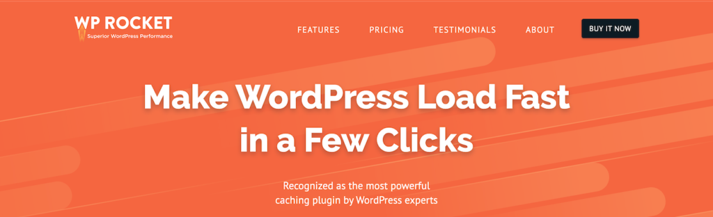 a screenshot of the WP Rocket homepage