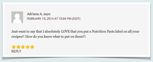 Nutrition Facts Label Feedback from Adriana=