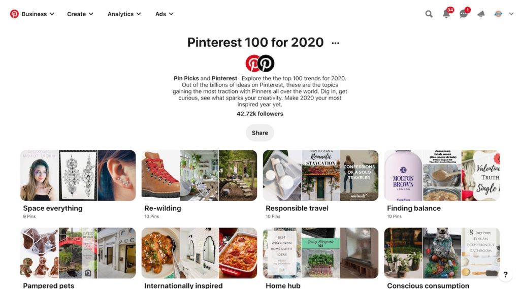 Pinterest 100 for 2020