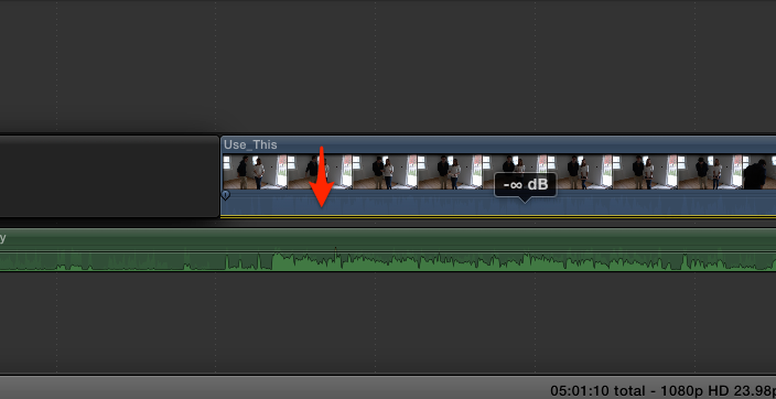 Mute the Audio Level in FCPX