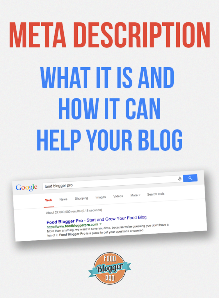Food Blogger Pro Meta Descriptions