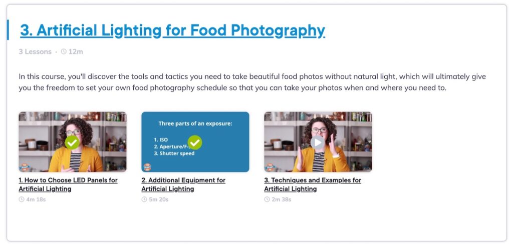 Food Blogger Pro's artificial lighting course