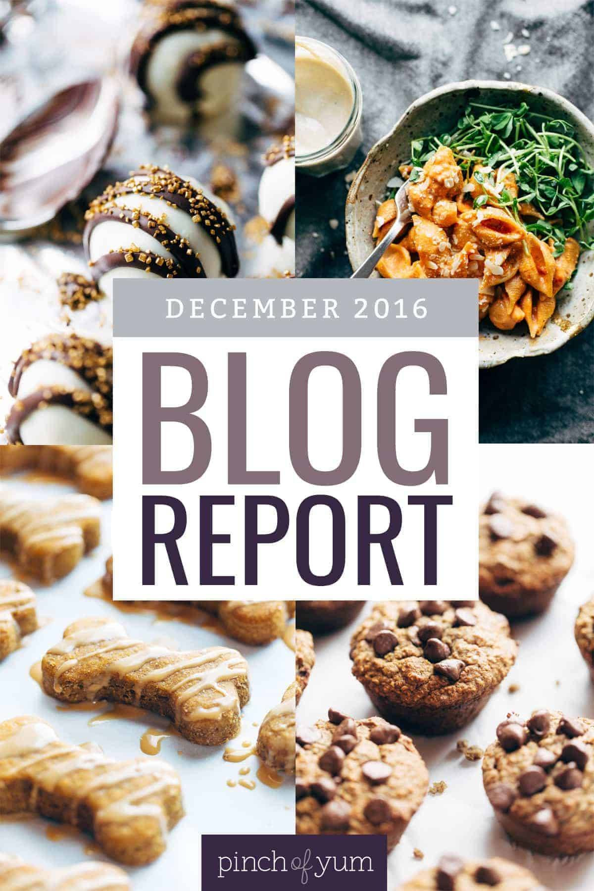 The Pinch of Yum December 2016 blog report.