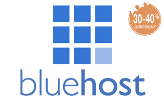 BlueHost icon that reads '30-40% Discount'
