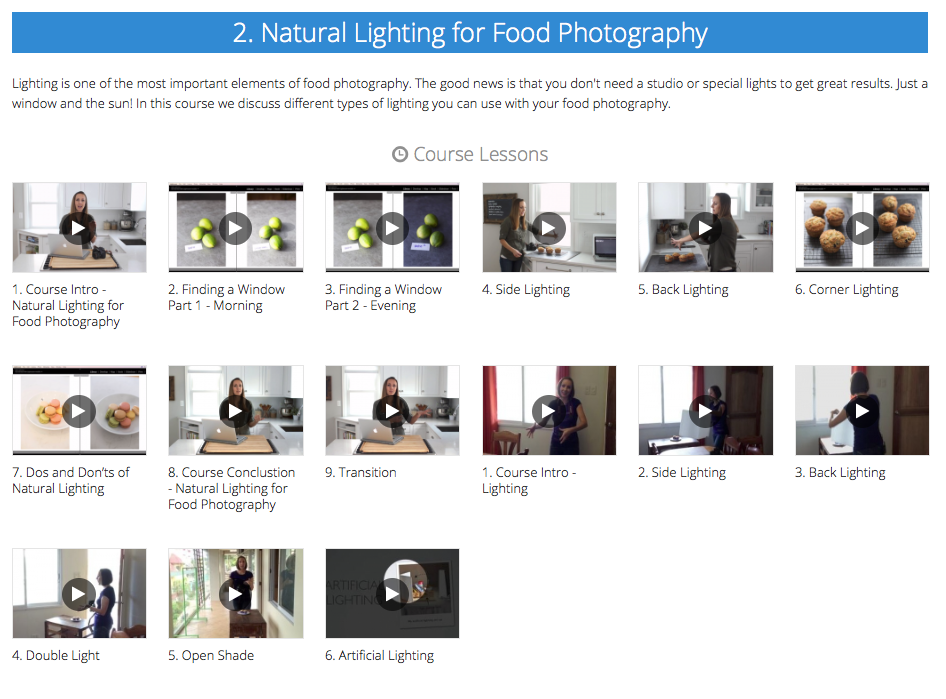 Natural Lighting for Food Photography course on Food Blogger Pro