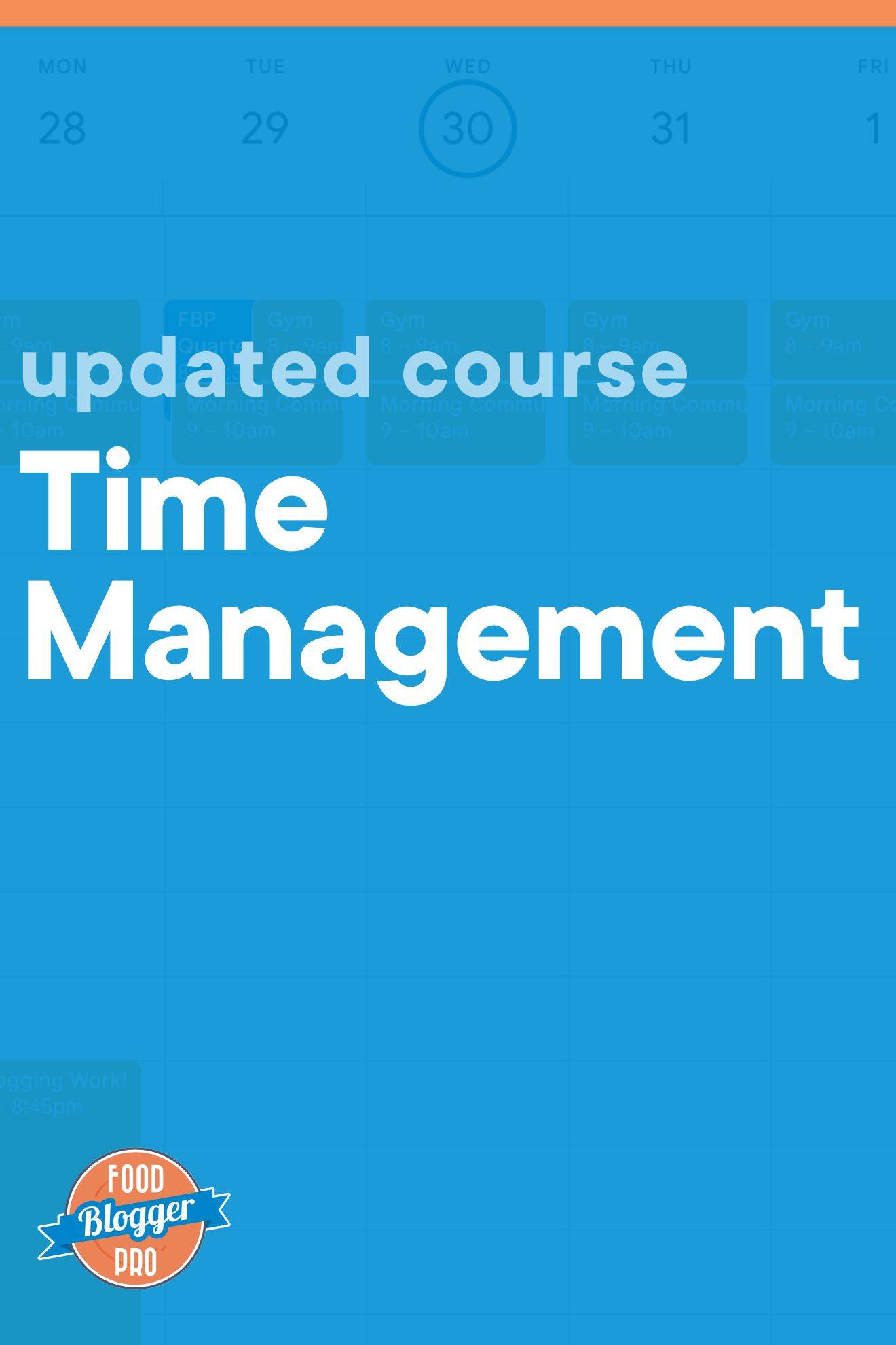 Google calendar image with a blue overlay with the text ' updated course time management'