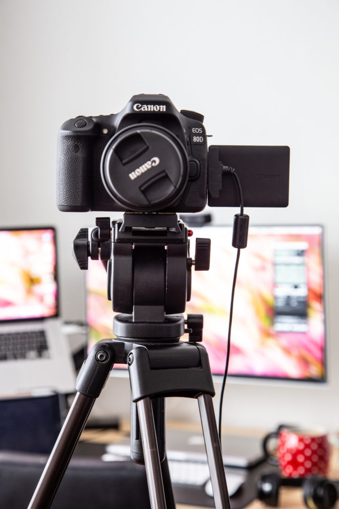 Canon 80D Camera on tripod