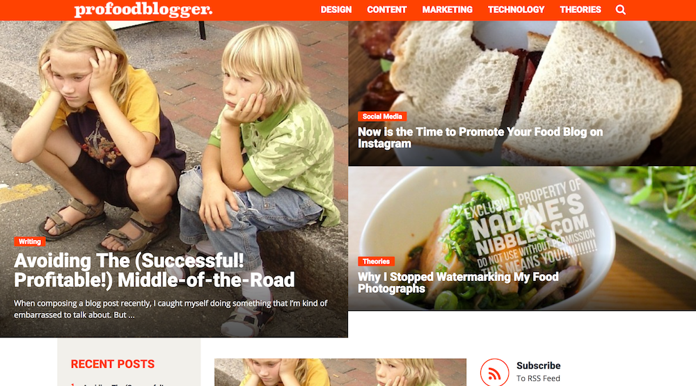 Screenshot of profoodblogger.com