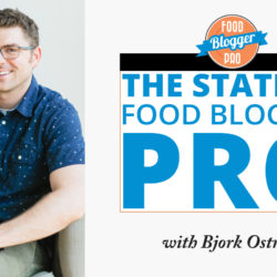 An image of Bjork Ostrom and the title of his episode on the Food Blogger Pro Podcast, 'The State of Food Blogger Pro.'