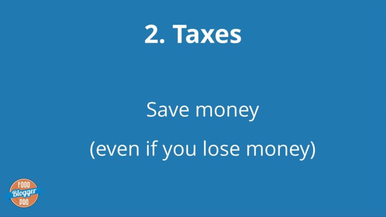 blue slide with Taxes - Save Money (even if you lose money) written on it