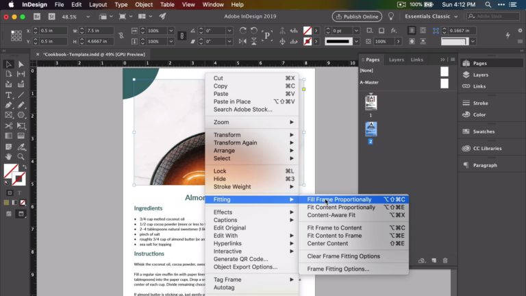 How to edit your eBook template using Adobe InDesign as part of Food Blogger Pro's Designing Your eBook course