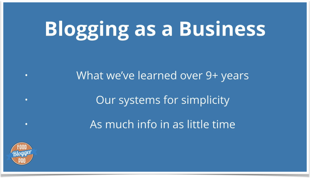 blue slide with Blogging as a Business written on it