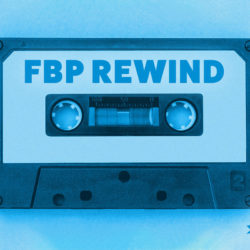 An image of a cassette with a blue filter and the title of the 226th episode on the Food Blogger Pro Podcast, 'FBP Rewind.'