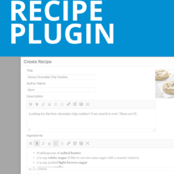 A screenshot of the Tasty Recipes editor with a blue overlay that says, 'Choosing a WordPress Recipe Plugin'