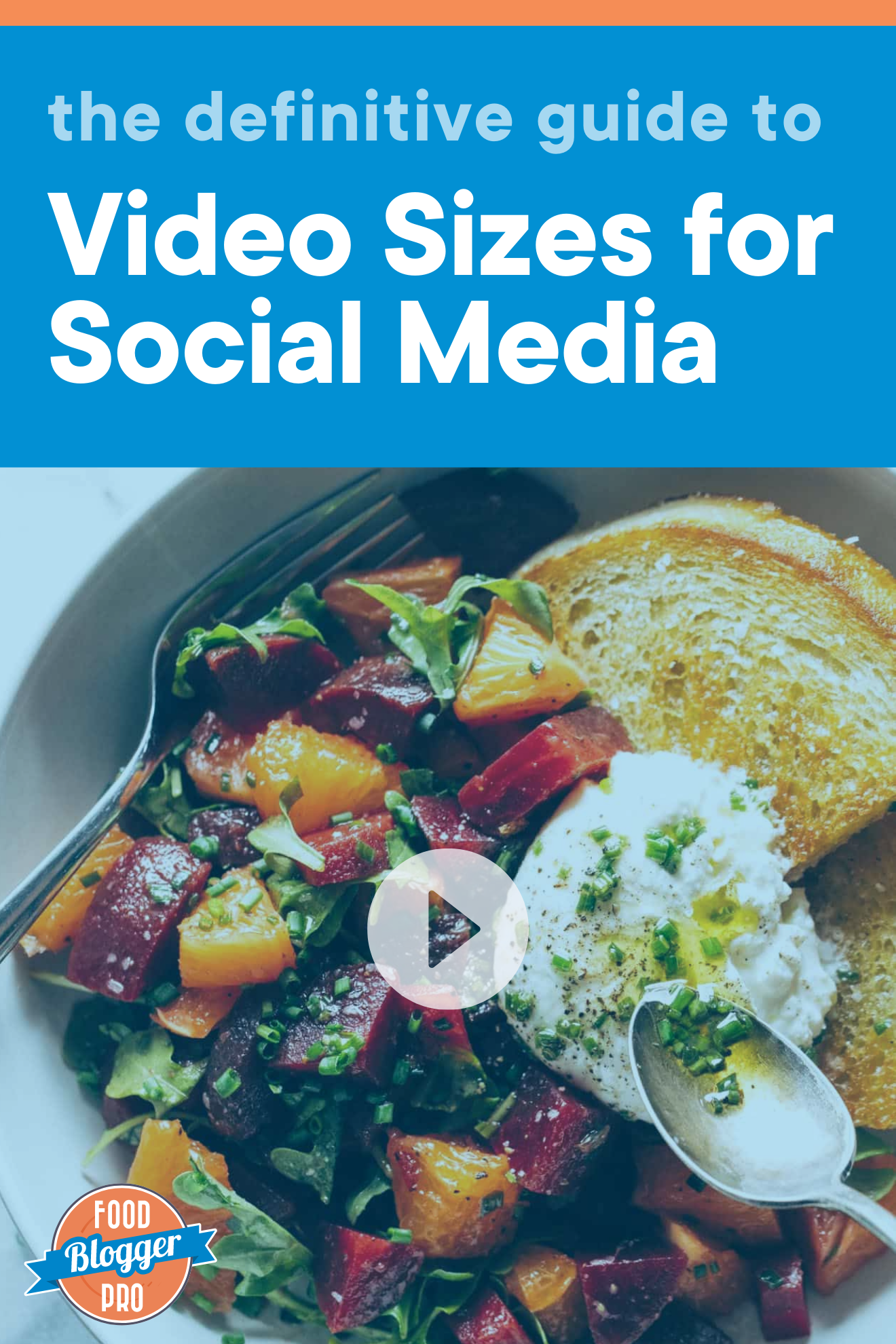 An image of Pinch of Yum's Beet And Burrata Salad With Fried Bread recipe with the name of the blog post, 'The Definitive Guide to Video Sizes for Social Media'