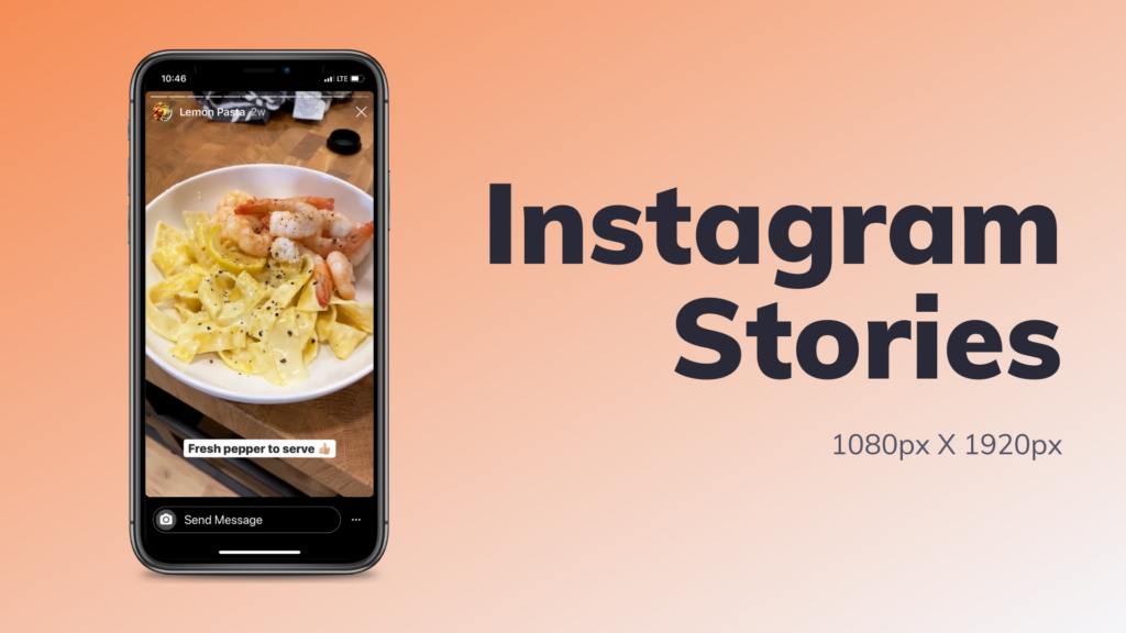 Screenshot of video on an iPhone that reads 'Instagram Stories, 1080 X 1920 px'