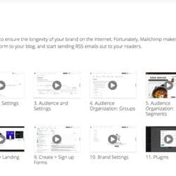 The lessons for the Mailchimp course on Food Blogger Pro
