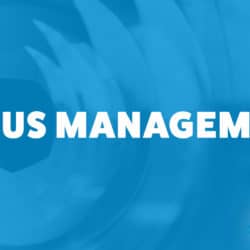 An image of a camera shutter and the title of the 250th episode on the Food Blogger Pro Podcast, 'Focus Management.'