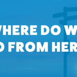 An image of signs and the title of the 257th episode on the Food Blogger Pro Podcast, 'Where Do We Go From Here.'