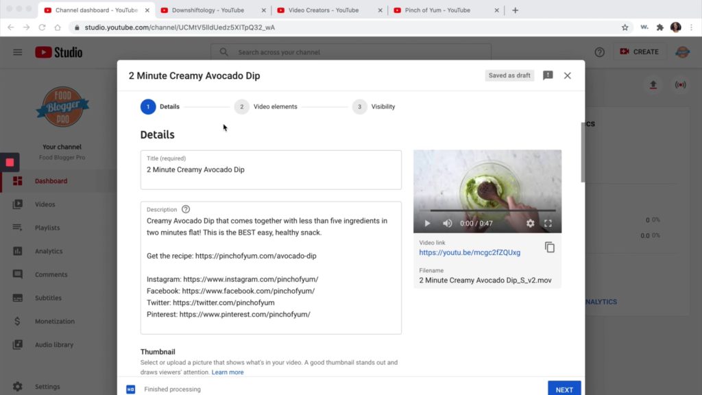 Image of uploading a video to YouTube