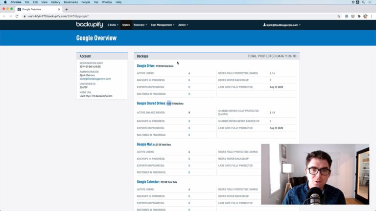 Bjork explaining how to back up Google Drive using Backupify as part of Food Blogger Pro's G Suite course