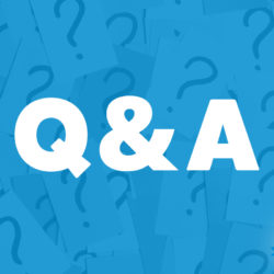 An image of question marks and the title of the 274th episode on the Food Blogger Pro Podcast, 'Q&A.'