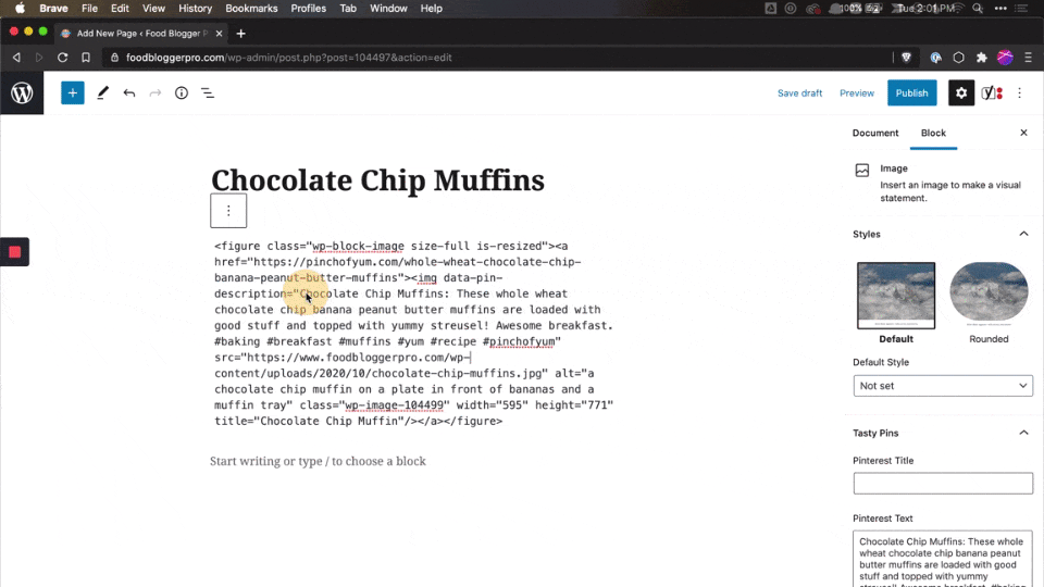 gif showing how to edit html text
