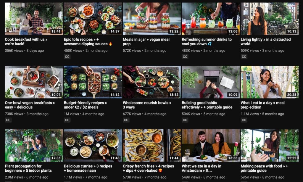 a screenshot of Pick Up Limes' videos on YouTube