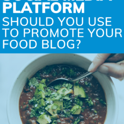 a bowl of chili and the title of this article, 'Which social media platform should you use to promote your food blog?'