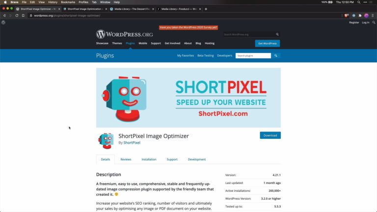 Screenshot of ShortPixel Image Optimizer plugin on WordPress