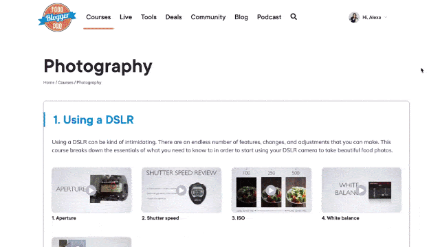 Food Blogger Pro photography courses gif