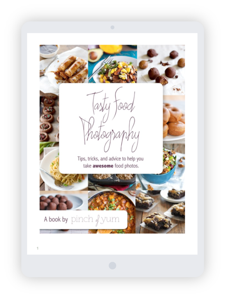 The Tasty Food Photography ebook cover on an iPad