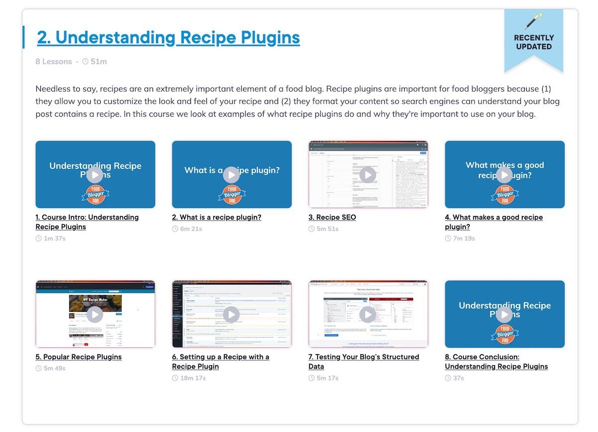 Food Blogger Pro's Understanding Recipe Plugins course