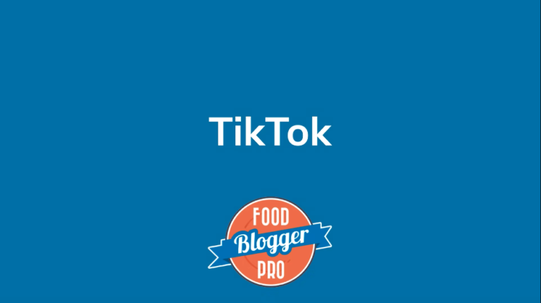 Blue slide with Food Blogger Pro logo that reads 'TikTok'