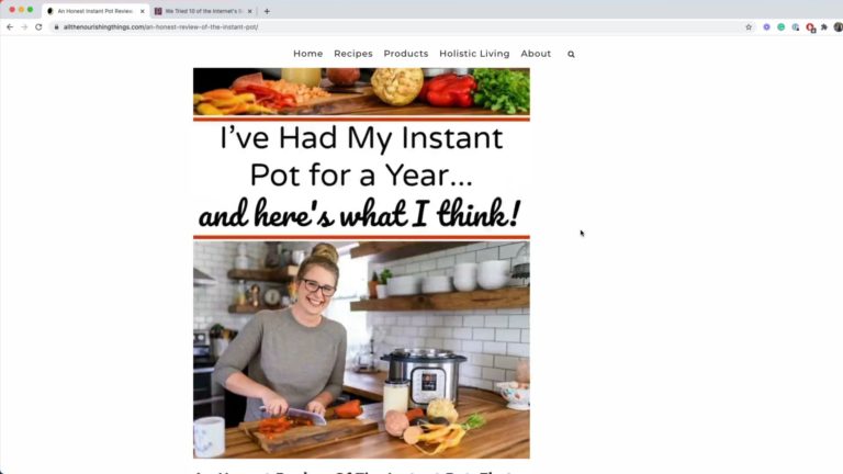Screenshot of All the Nourishing Things' instant pot review post