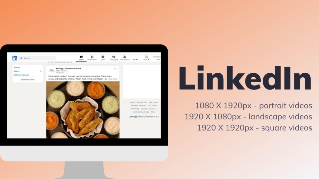 example of a LinkedIn video and the recommended video sizes for a LinkedIn video