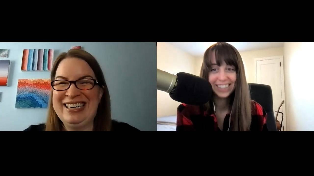 Screenshot of Zoom meeting with Danielle Liss and Alexa Peduzzi laughing on screen