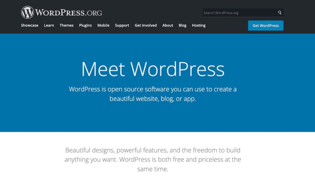 WordPress.org homepage