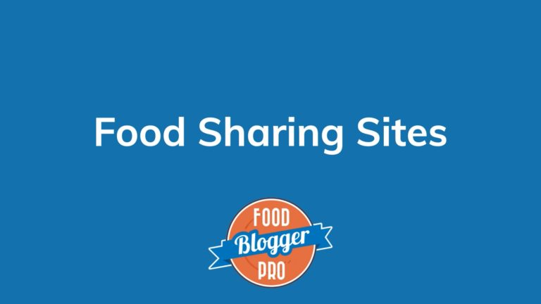 Blue slide with Food Blogger Pro logo that reads 'Food Sharing Sites'
