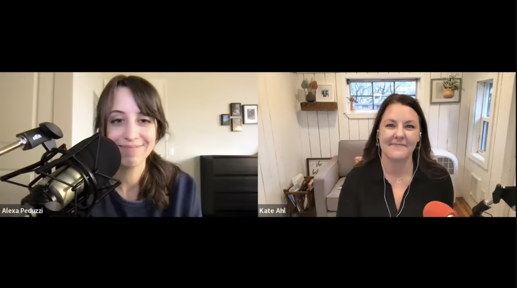 Screenshot of a Zoom call with Alexa Peduzzi and Kate Ahl