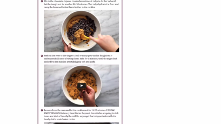 Step-by-step recipe videos on a Pinch of Yum blog post