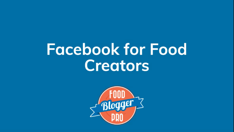Blue slide with Food Blogger Pro logo that reads 'Facebook for Food Creators'