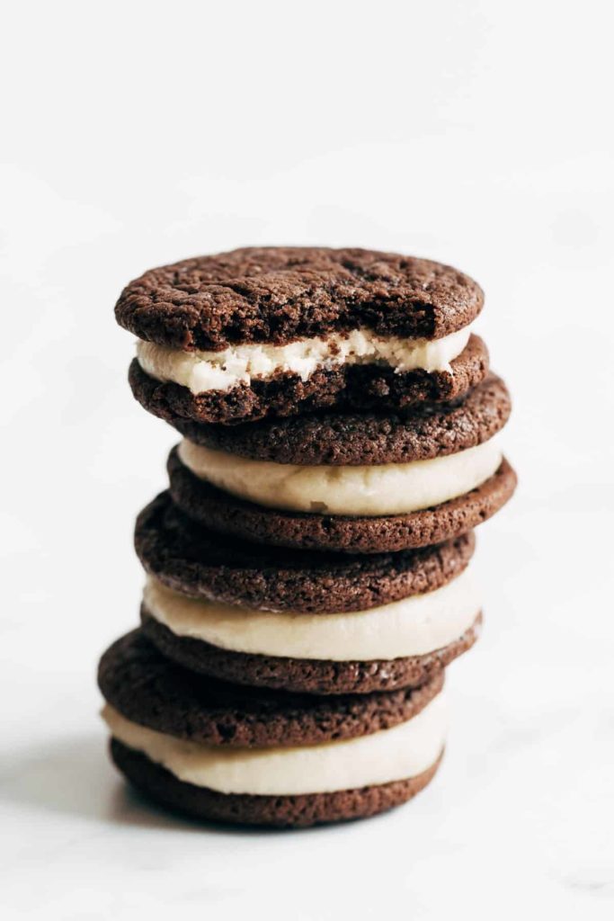 stack of homemade oreos