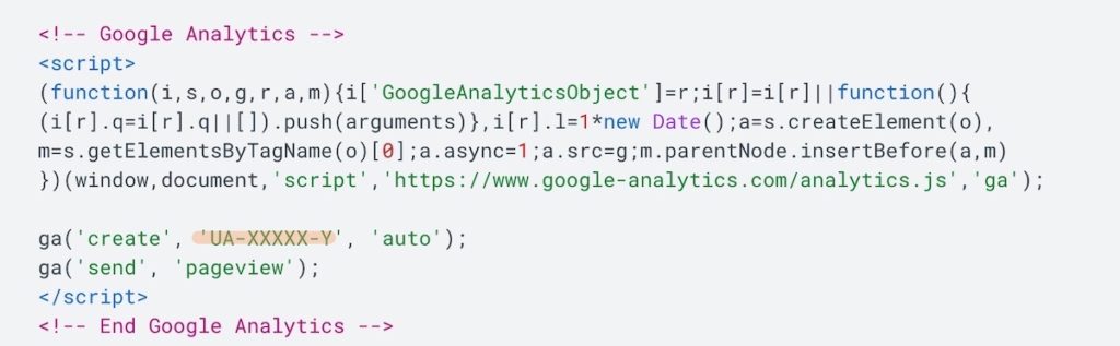 the universal site tag for google analytics