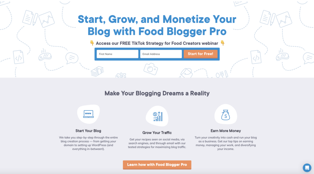 The Food Blogger Pro homepage