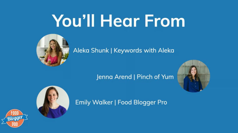 headshots of Aleka, Jenna, and Emily on a blue background with a heading that says 'You'll Hear From'