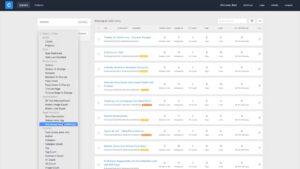 Clariti's explore page with the filter list open